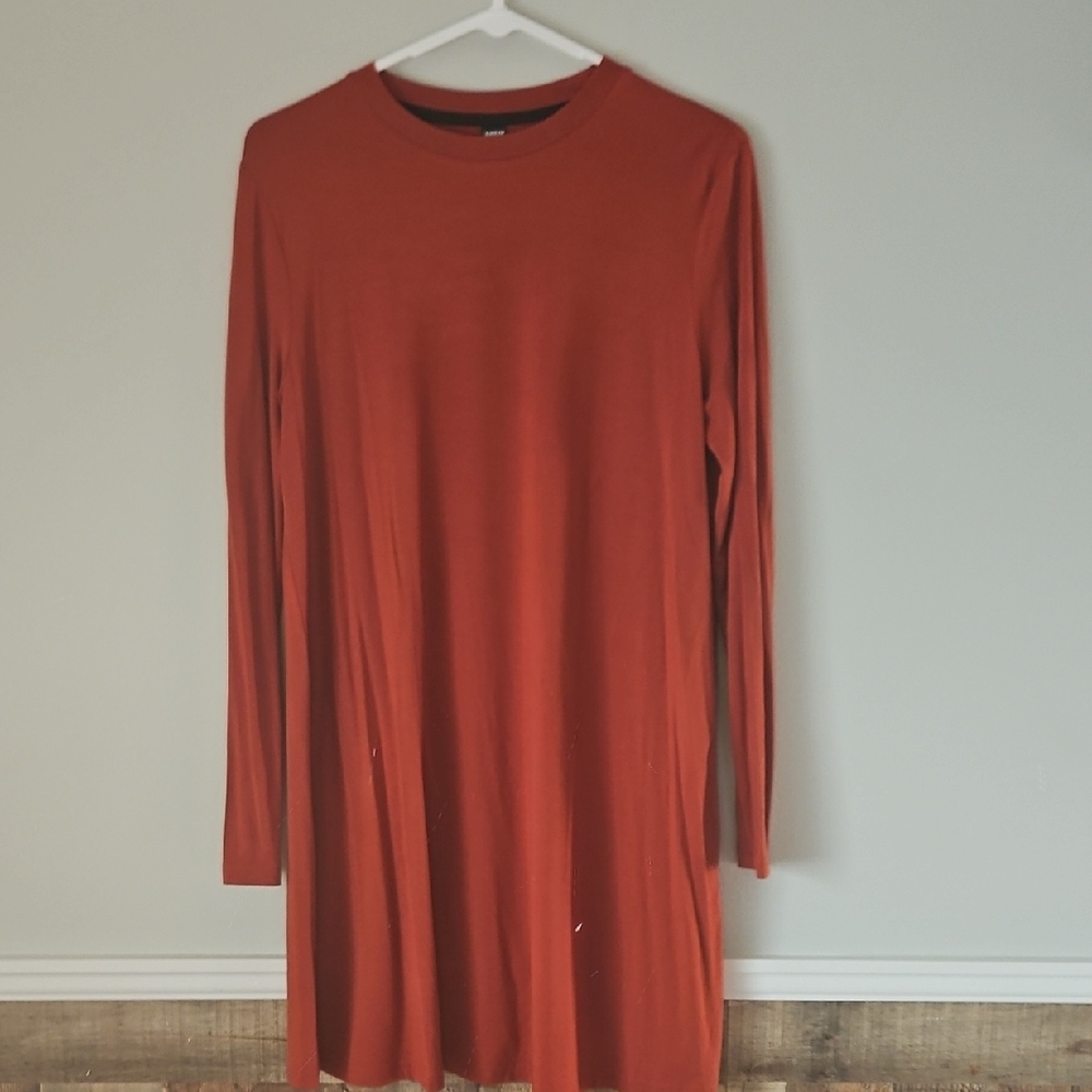 SHEIN Long Sleeve Rust Dress